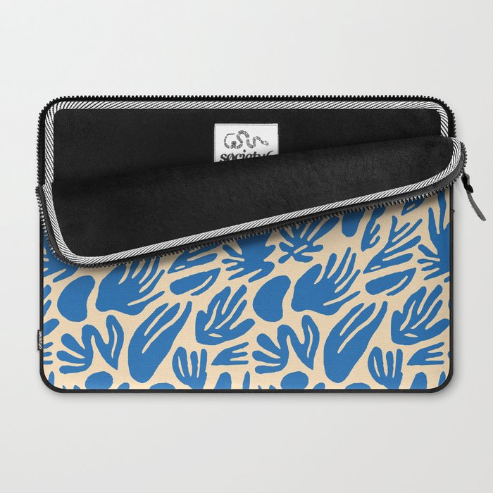 Blue nature leaf shape art pattern Laptop Sleeve Gallery Image 2