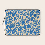 Blue nature leaf shape art pattern Laptop Sleeve Gallery Image 1