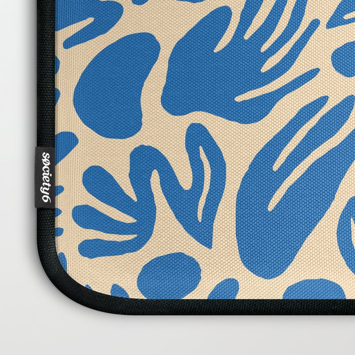 Blue nature leaf shape art pattern Laptop Sleeve Gallery Image 3
