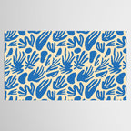 Blue nature leaf shape art pattern Tablecloth Gallery Image 2