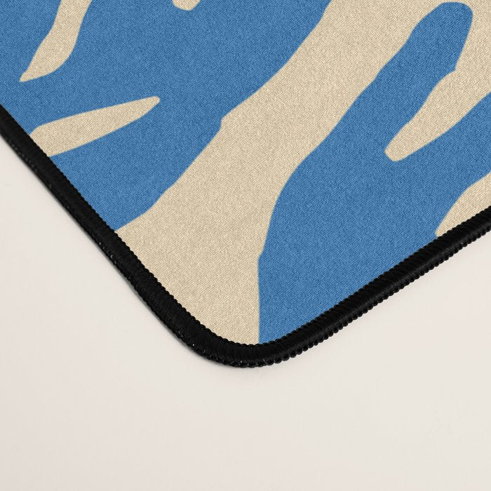 Blue nature leaf shape art pattern Desk Mat Gallery Image 4