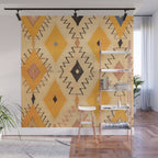 Moroccan Berber Rug Design No.75 - Yellow Wall Mural Gallery Image 1