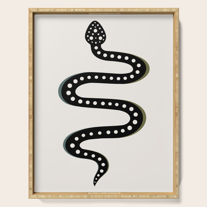 Minimal Snake - Black Serving Tray Gallery Image 1