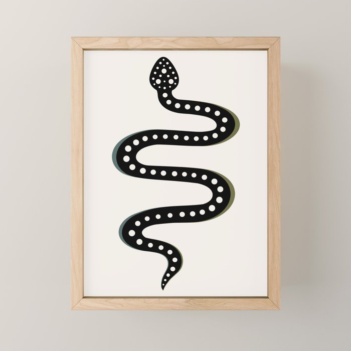 Minimal Snake - Black Mini Art Print Gallery Image 1