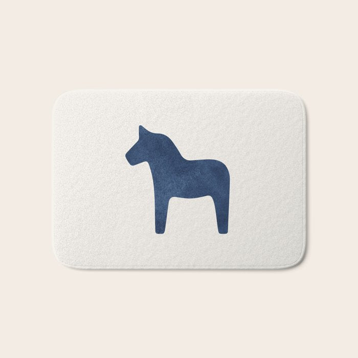 Dala Horse - Navy Blue Bath Mat Gallery Image 1