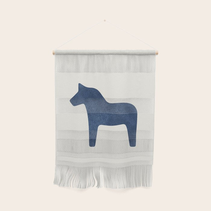 Dala Horse - Navy Blue Wall Hanging Gallery Image 1
