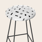 Abstract black and white organic shape pattern Stool Gallery Image 2