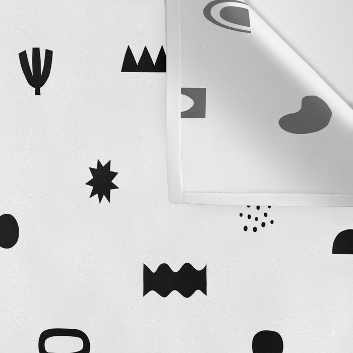 Abstract black and white organic shape pattern Wall Tapestry Gallery Image 3