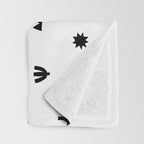 Abstract black and white organic shape pattern Throw Blanket Gallery Image 3