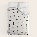 Abstract black and white organic shape pattern Duvet Cover Gallery Image 6