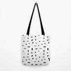 Abstract black and white organic shape pattern Tote Bag Gallery Image 2