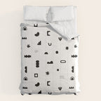 Abstract black and white organic shape pattern Comforter Gallery Image 6