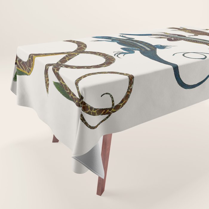 Albertus Seba Snakes And Lizards Blue Tablecloth Gallery Image 1