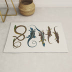 Albertus Seba Snakes And Lizards Blue Rug Gallery Image 1