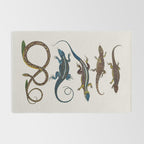 Albertus Seba Snakes And Lizards Blue Rug Gallery Image 2