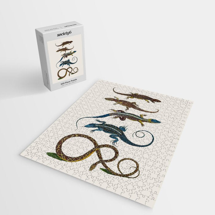 Albertus Seba Snakes And Lizards Blue Jigsaw Puzzle Gallery Image 2