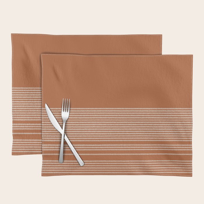 Organic Stripes in Putty and Clay Terracotta Rust Placemat Gallery Image 1