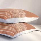 Organic Stripes in Putty and Clay Terracotta Rust Pillow Sham Gallery Image 3
