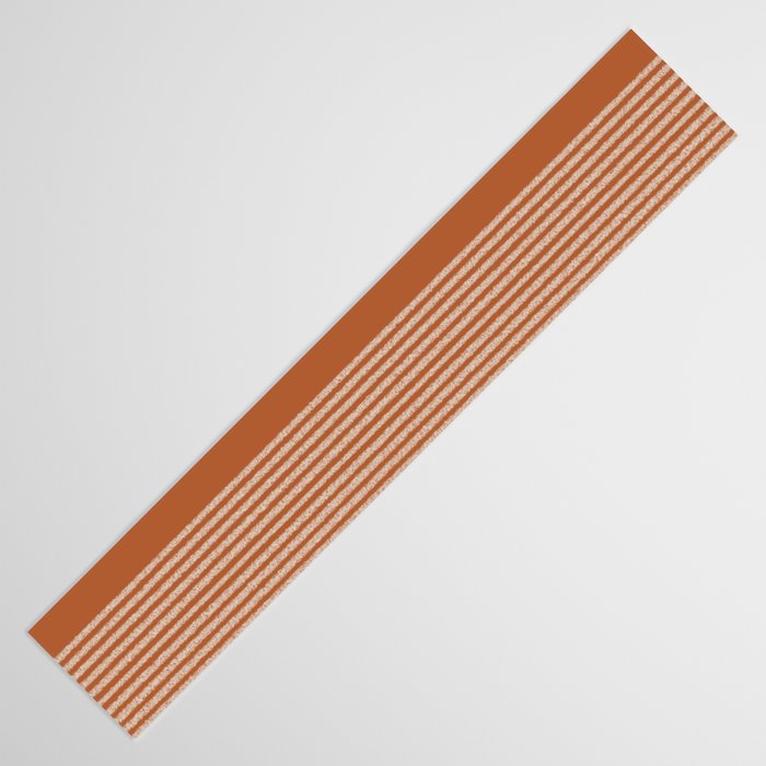 Organic Stripes in Putty and Clay Terracotta Rust Table Runner Gallery Image 3