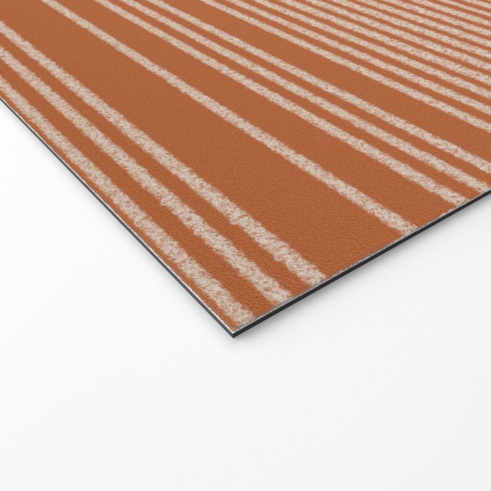 Organic Stripes in Putty and Clay Terracotta Rust Welcome Mat Gallery Image 2