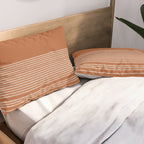 Organic Stripes in Putty and Clay Terracotta Rust Pillow Sham Gallery Image 2