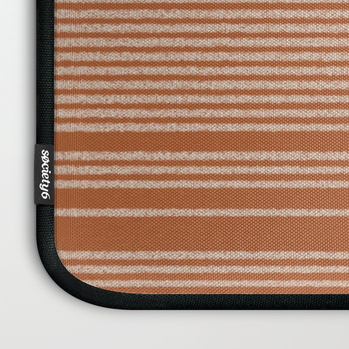 Organic Stripes in Putty and Clay Terracotta Rust Laptop Sleeve Gallery Image 3