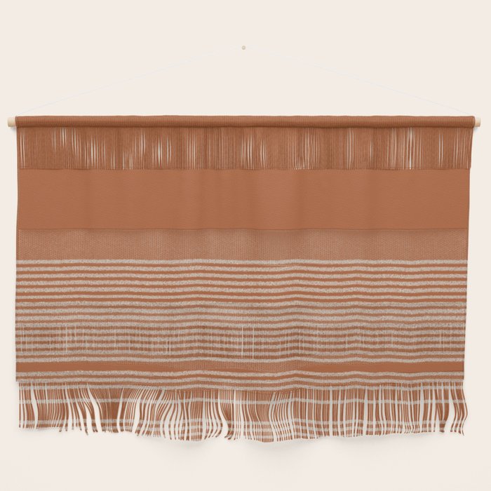 Organic Stripes in Putty and Clay Terracotta Rust Wall Hanging Gallery Image 1