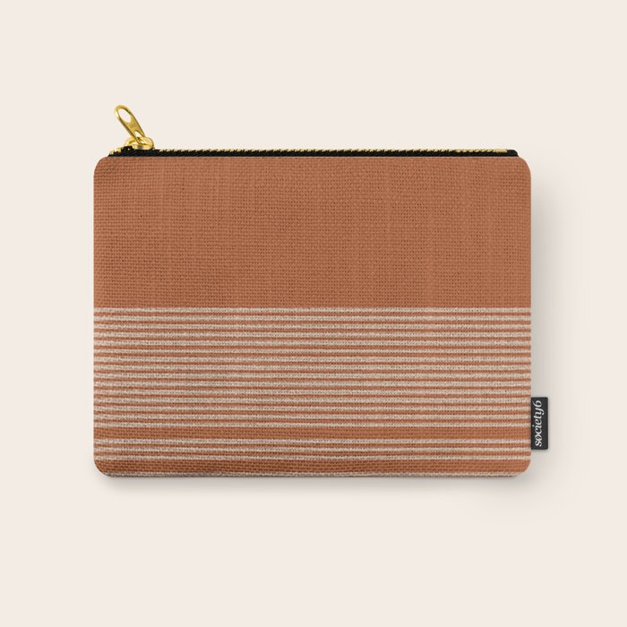 Organic Stripes in Putty and Clay Terracotta Rust Carry All Pouch Gallery Image 1