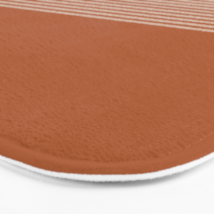 Organic Stripes in Putty and Clay Terracotta Rust Bath Mat Gallery Image 3