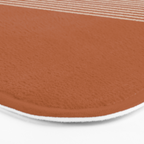 Organic Stripes in Putty and Clay Terracotta Rust Bath Mat Gallery Image 3