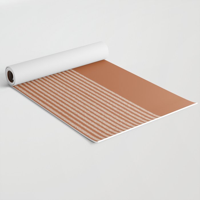 Organic Stripes in Putty and Clay Terracotta Rust Yoga Mat Gallery Image 2