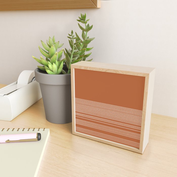 Organic Stripes in Putty and Clay Terracotta Rust Mini Art Print Gallery Image 2