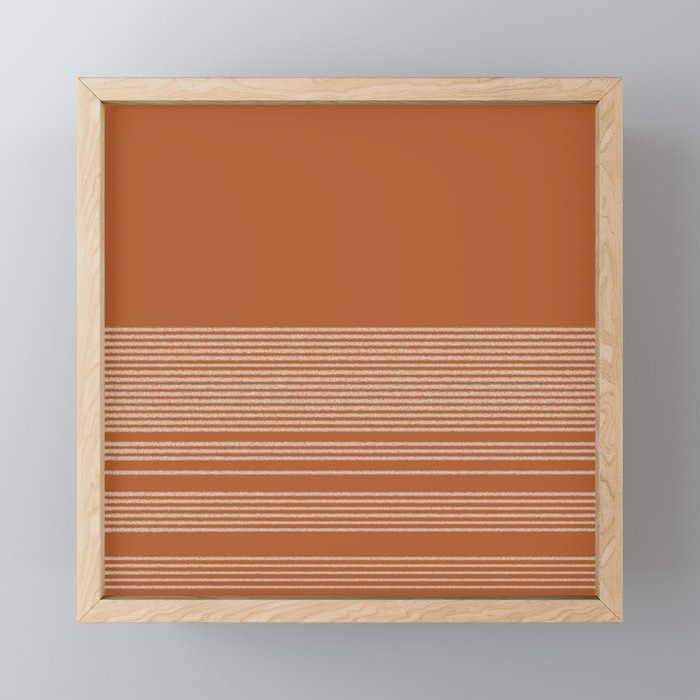 Organic Stripes in Putty and Clay Terracotta Rust Mini Art Print Gallery Image 1