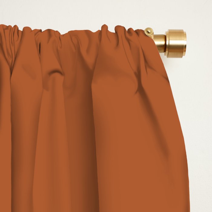 Organic Stripes in Putty and Clay Terracotta Rust Window Curtain Gallery Image 2