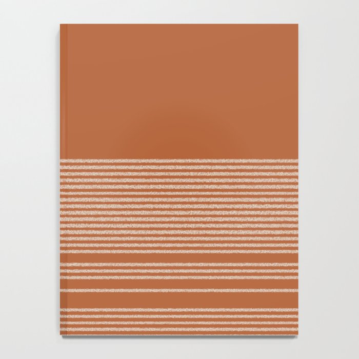 Organic Stripes in Putty and Clay Terracotta Rust Notebook Gallery Image 4