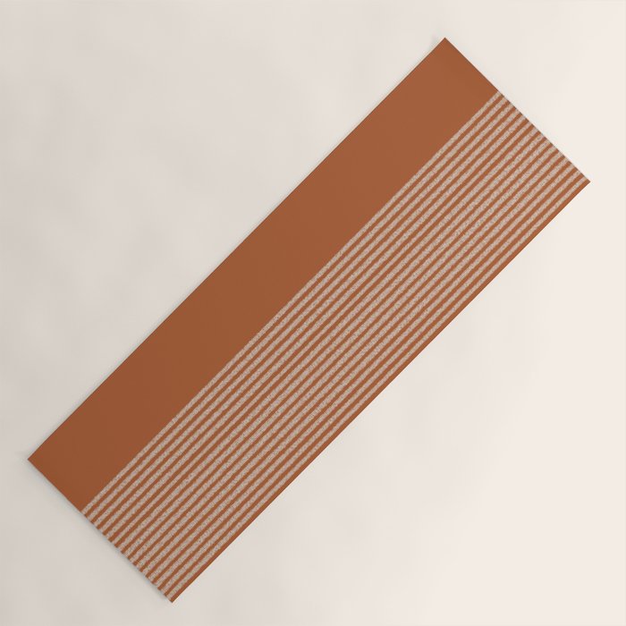 Organic Stripes in Putty and Clay Terracotta Rust Yoga Mat Gallery Image 1