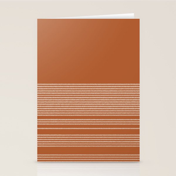 Organic Stripes in Putty and Clay Terracotta Rust Stationery Card Gallery Image 2