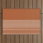 Organic Stripes in Putty and Clay Terracotta Rust Outdoor Rug Gallery Image 1