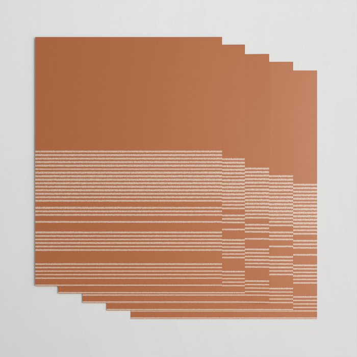 Organic Stripes in Putty and Clay Terracotta Rust Wrapping Paper Gallery Image 3