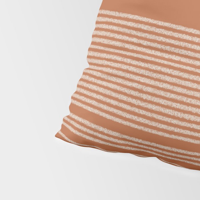 Organic Stripes in Putty and Clay Terracotta Rust Pillow Sham Gallery Image 4