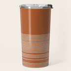 Organic Stripes in Putty and Clay Terracotta Rust Travel Mug Gallery Image 2