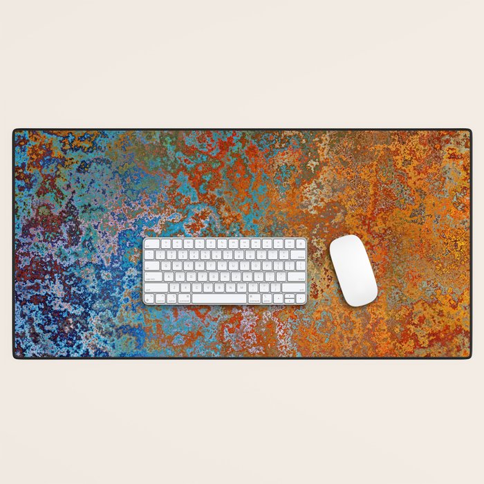 Vintage Rust, Copper and Blue Desk Mat Gallery Image 1