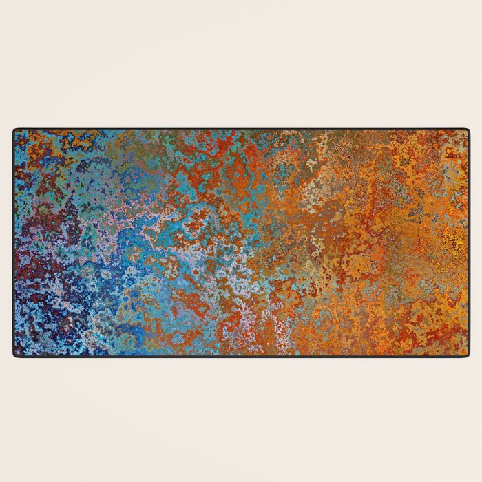 Vintage Rust, Copper and Blue Desk Mat Gallery Image 3
