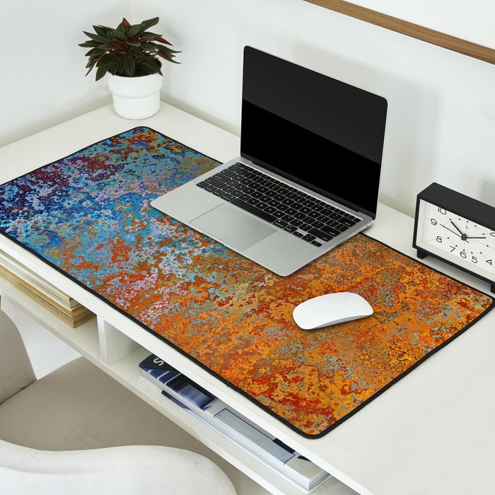 Vintage Rust, Copper and Blue Desk Mat Gallery Image 2