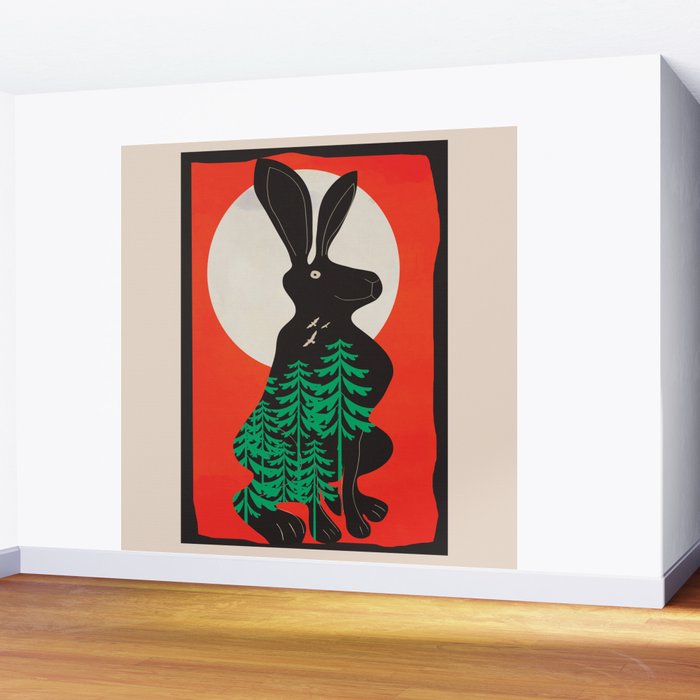 Black Rabbit 3 Wall Mural Gallery Image 2