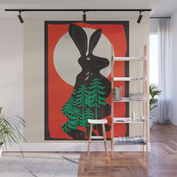 Black Rabbit 3 Wall Mural Gallery Image 1