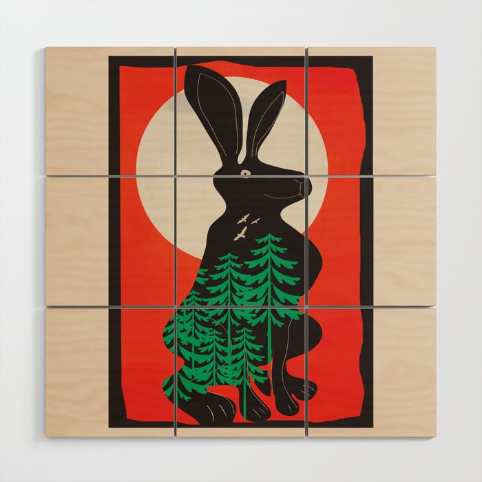 Black Rabbit 3 Wood Wall Art Gallery Image 1