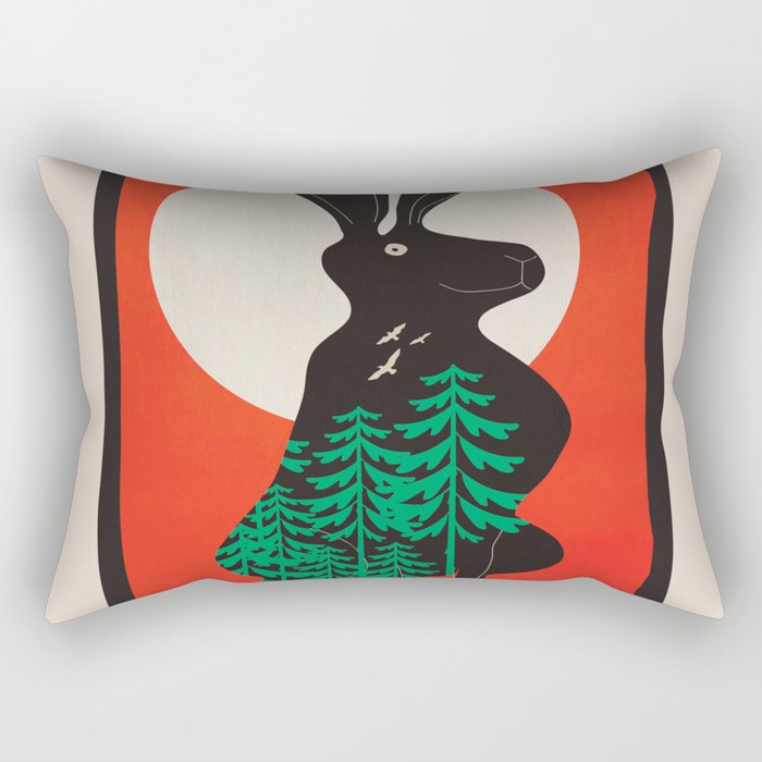 Black Rabbit 3 Rectangular Pillow Gallery Image 2