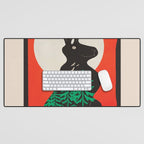 Black Rabbit 3 Desk Mat Gallery Image 1
