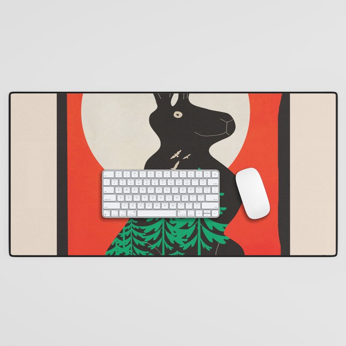 Black Rabbit 3 Desk Mat Gallery Image 1